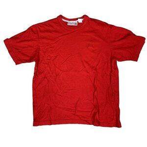 90s or Early 00 Made in USA Women's Cherry Red Bugle Boy T-Shirt Size Large
